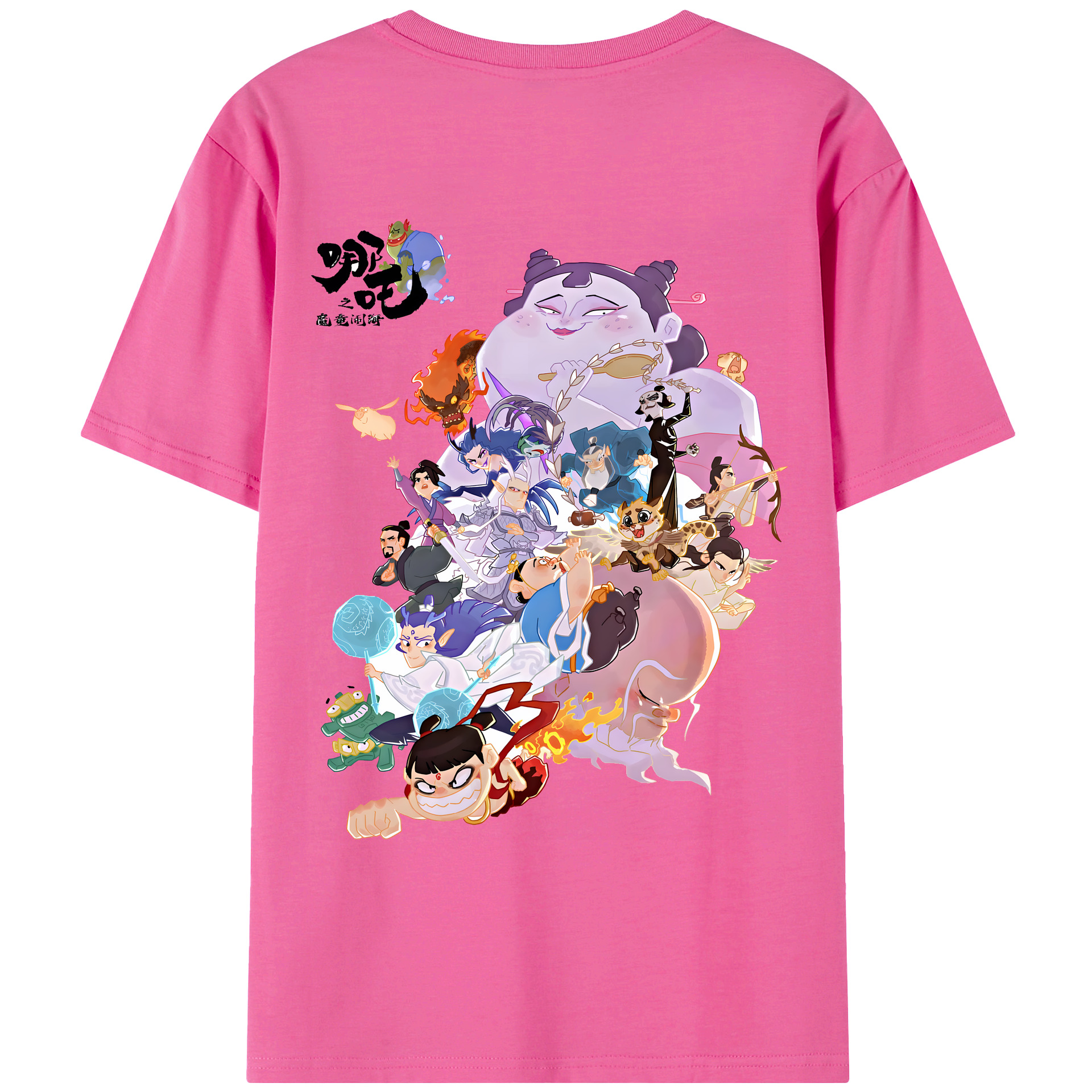 （画像用） Ne Zha 2 ナタ 魔童の大暴れ レディース半袖Tシャツ(バックプリント)